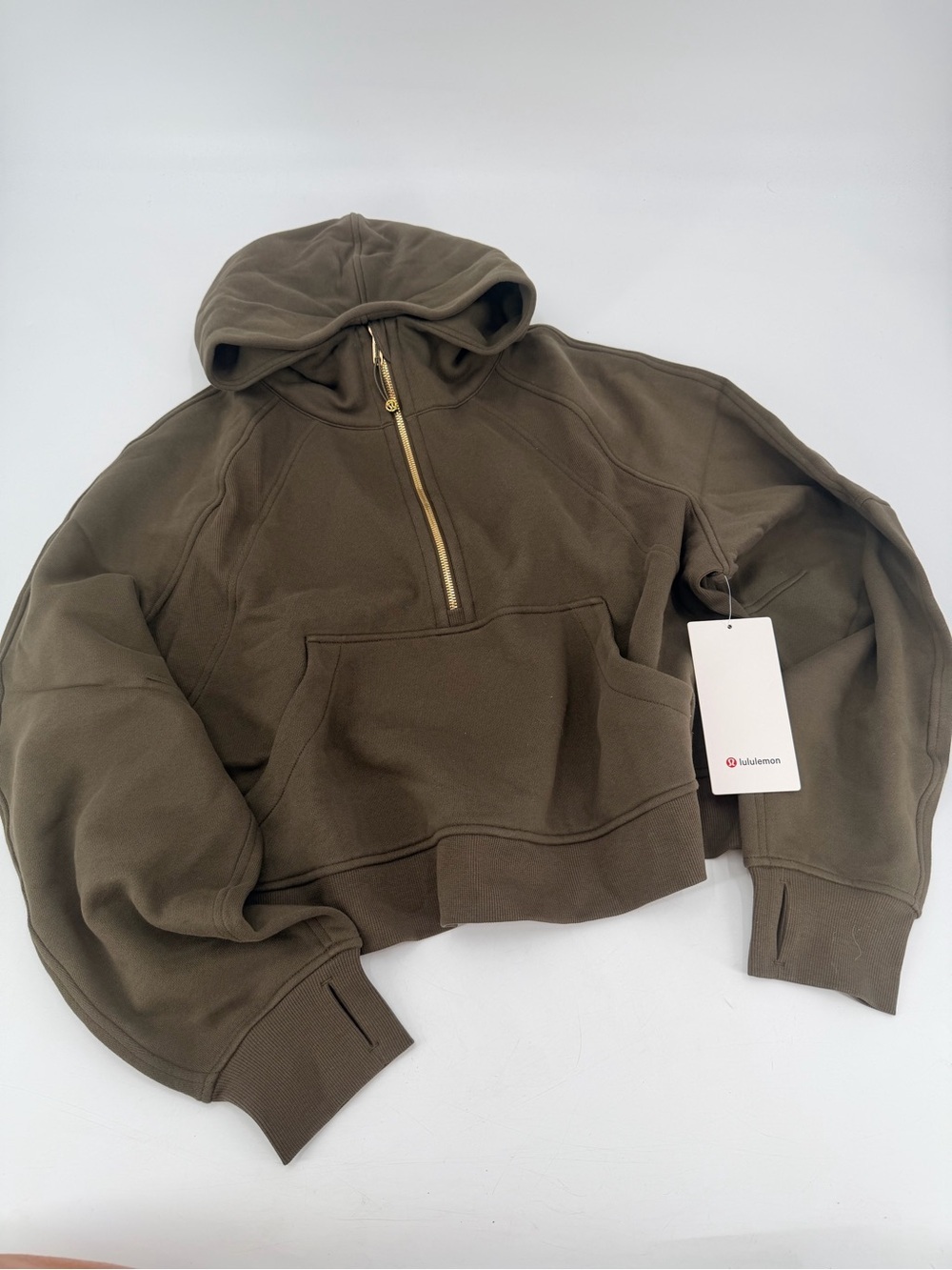 Lululemon Scuba Oversized Half Zip Hoodie XL XXL OVBR Gold Zip NEW - Picture 2 of 5